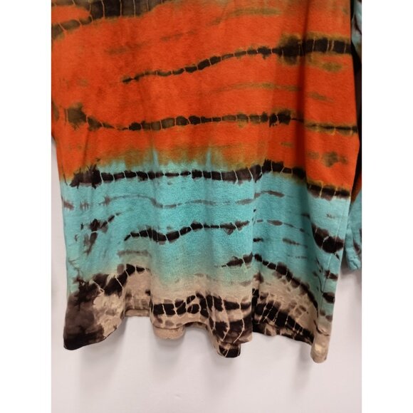TRYST Hippie Grunge Artsy Top Womens Size XL Multi Tie Dye 3/4 Sleeve Casual - Picture 9 of 11